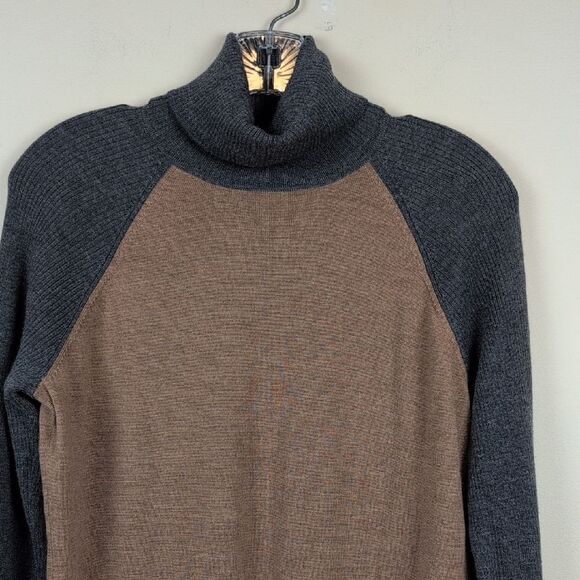 Pendleton Merino Wool Ragland Turtleneck Sweater Camel Gray Size L - Picture 5 of 9